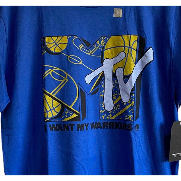 NBA Golden State Warriors Junk Food Clothing Mens Blue Medium Graphic Shirt NWT - Picture 3 of 4